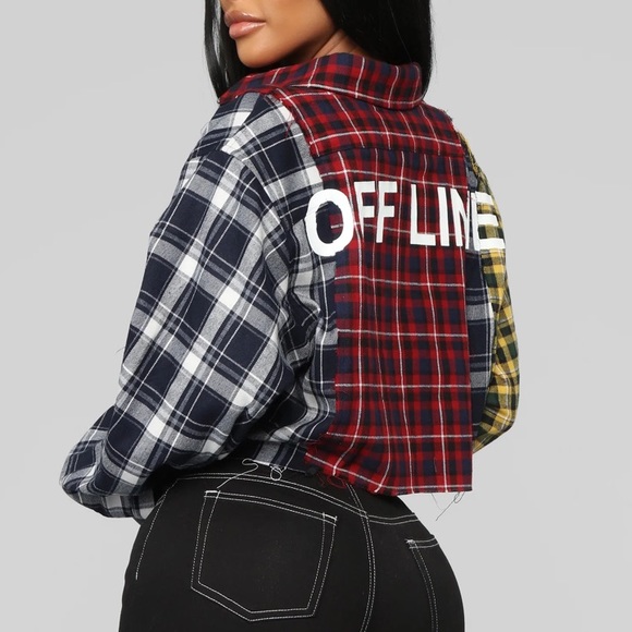 Multi - Plaid Crop Top - Picture 4 of 7